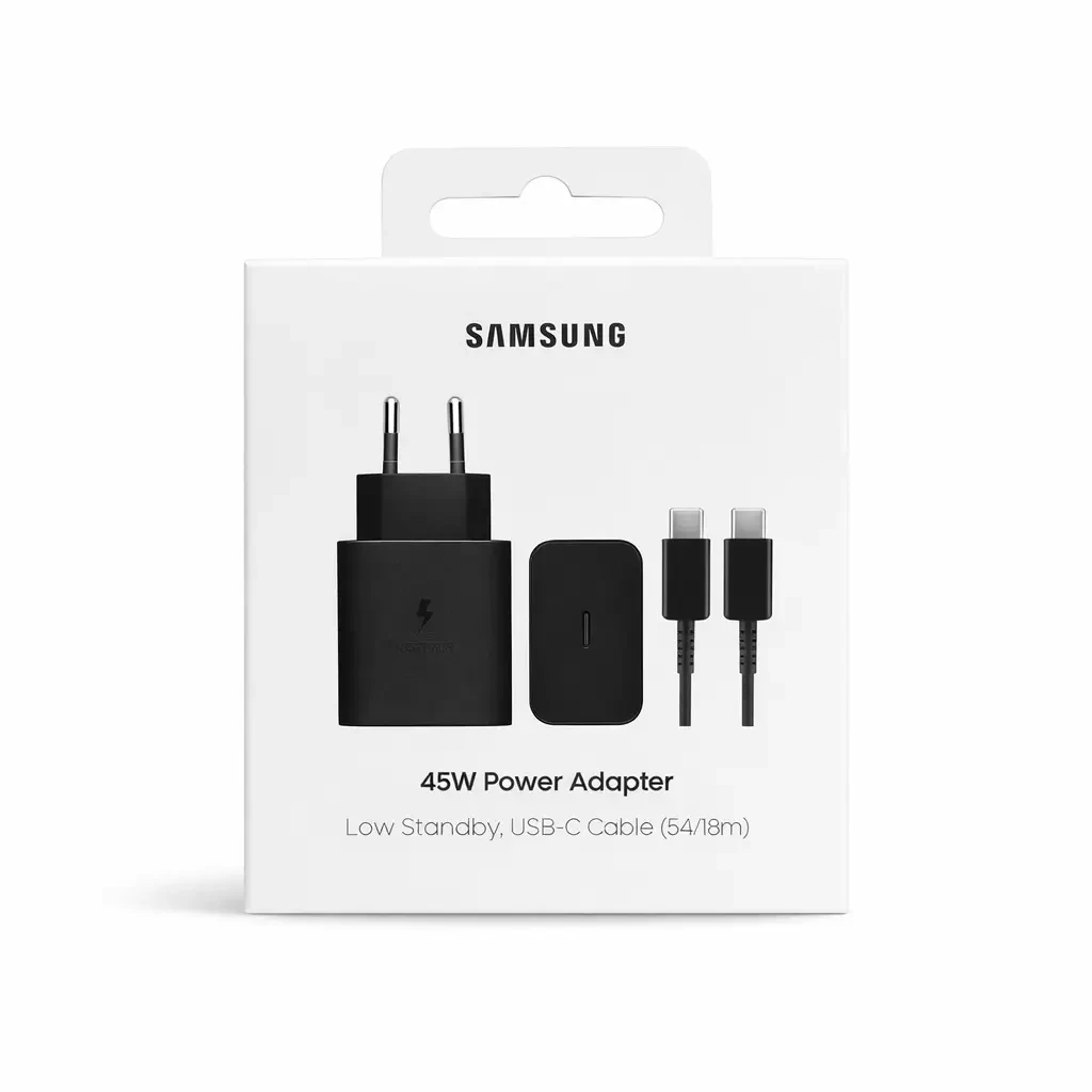شاحن سامسونج أصلي 45 واط مع كابل USB-C