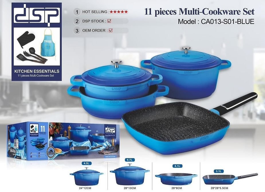 DCP & Tefal Stainless Steel Cookware Set طقم طناجر DCP وتيفال ستانلس ستيل: أواني طهي عالية الجودة بمقابض ستانلس ستيل متينة.