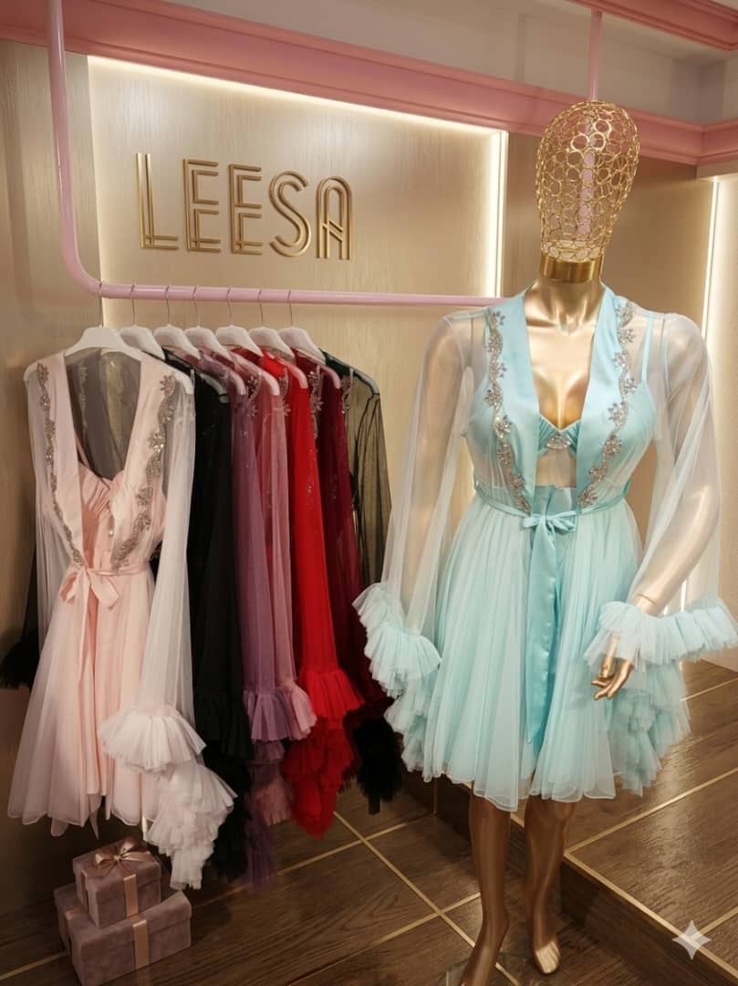 صباحية عروس قصيرة ألماس بكم كلوش كامل