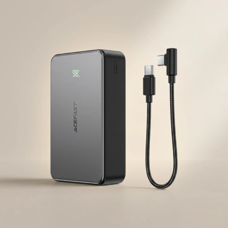 باور بانك Acefast 20000mAh بكابل Type-C مدمج